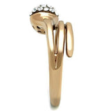 TK1693 - IP Rose Gold(Ion Plating) Stainless Steel Ring with Top Grade Crystal  in Clear - Alamode