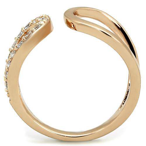 TK1694 - IP Rose Gold(Ion Plating) Stainless Steel Ring with AAA Grade CZ in Clear - Alamode - Flyclothing LLC
