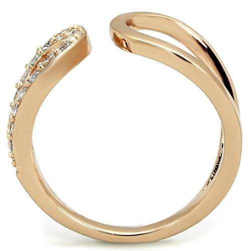 TK1694 - IP Rose Gold(Ion Plating) Stainless Steel Ring with AAA Grade CZ in Clear - Alamode - Flyclothing LLC