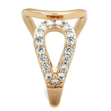 TK1694 - IP Rose Gold(Ion Plating) Stainless Steel Ring with AAA Grade CZ  in Clear - Alamode