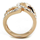 TK1695 - IP Rose Gold(Ion Plating) Stainless Steel Ring with Top Grade Crystal in Clear - Alamode - Flyclothing LLC
