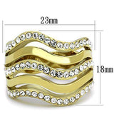 TK1700 - IP Gold(Ion Plating) Stainless Steel Ring with Top Grade Crystal in Clear - Alamode - Flyclothing LLC