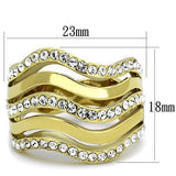 TK1700 - IP Gold(Ion Plating) Stainless Steel Ring with Top Grade Crystal  in Clear - Alamode