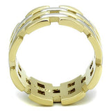 TK1705 - Two-Tone IP Gold (Ion Plating) Stainless Steel Ring with No Stone - Alamode