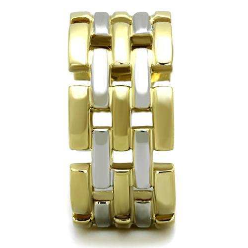 TK1705 - Two-Tone IP Gold (Ion Plating) Stainless Steel Ring with No Stone - Alamode - Flyclothing LLC