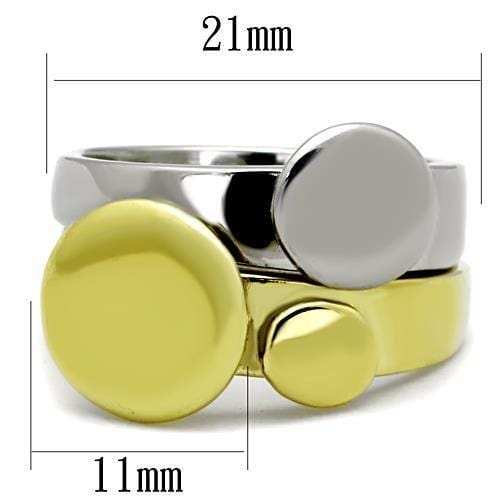 TK1706 - Two-Tone IP Gold (Ion Plating) Stainless Steel Ring with No Stone - Alamode - Flyclothing LLC