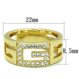 TK1712 - IP Gold(Ion Plating) Stainless Steel Ring with Top Grade Crystal  in Clear - Alamode