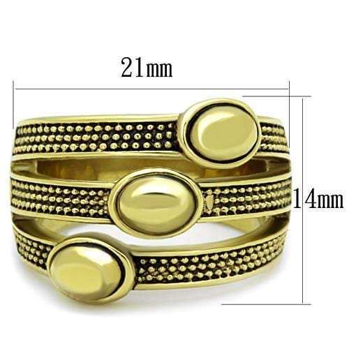 TK1718 - IP Gold(Ion Plating) Stainless Steel Ring with Epoxy in Jet - Alamode - Flyclothing LLC