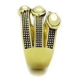 TK1718 - IP Gold(Ion Plating) Stainless Steel Ring with Epoxy in Jet - Alamode - Flyclothing LLC