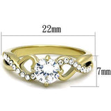 TK1722 - IP Gold(Ion Plating) Stainless Steel Ring with AAA Grade CZ in Clear - Alamode - Flyclothing LLC