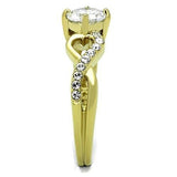 TK1722 - IP Gold(Ion Plating) Stainless Steel Ring with AAA Grade CZ  in Clear - Alamode