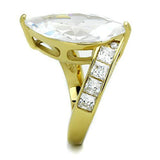 TK1723 - IP Gold(Ion Plating) Stainless Steel Ring with AAA Grade CZ  in Clear - Alamode