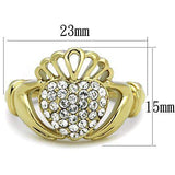 TK1724 - IP Gold(Ion Plating) Stainless Steel Ring with Top Grade Crystal in Clear - Alamode - Flyclothing LLC
