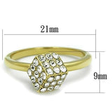 TK1725 - IP Gold(Ion Plating) Stainless Steel Ring with Top Grade Crystal  in Clear - Alamode