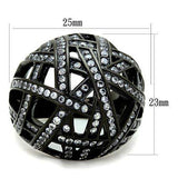 TK1734 - IP Black(Ion Plating) Stainless Steel Ring with AAA Grade CZ in Clear - Alamode - Flyclothing LLC
