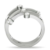 TK173 - High polished (no plating) Stainless Steel Ring with Top Grade Crystal in Clear - Alamode - Flyclothing LLC