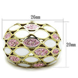 TK1742 - IP Gold(Ion Plating) Stainless Steel Ring with Top Grade Crystal  in Light Rose - Alamode