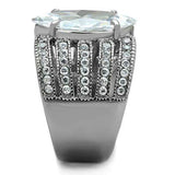 TK1752 - High polished (no plating) Stainless Steel Ring with AAA Grade CZ in Clear - Alamode - Flyclothing LLC