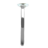 TK1762 - High polished (no plating) Stainless Steel Ring with AAA Grade CZ  in Clear - Alamode