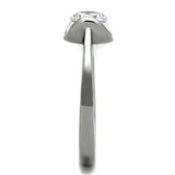 TK1763 - High polished (no plating) Stainless Steel Ring with AAA Grade CZ in Clear - Alamode - Flyclothing LLC