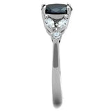 TK1764 - High polished (no plating) Stainless Steel Ring with Synthetic Synthetic Glass in Montana - Alamode - Flyclothing LLC