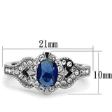TK1765 - High polished (no plating) Stainless Steel Ring with Synthetic Synthetic Glass in Montana - Alamode - Flyclothing LLC