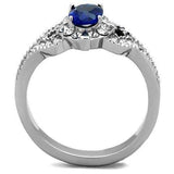 TK1765 - High polished (no plating) Stainless Steel Ring with Synthetic Synthetic Glass in Montana - Alamode - Flyclothing LLC