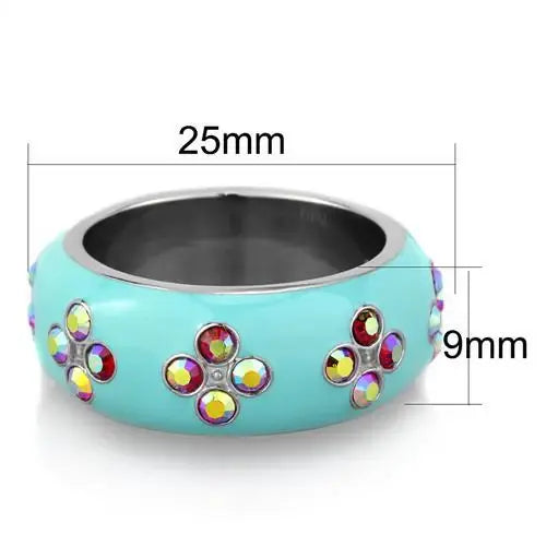 TK1768 - High polished (no plating) Stainless Steel Ring with Top Grade Crystal in Light Rose - Alamode - Flyclothing LLC