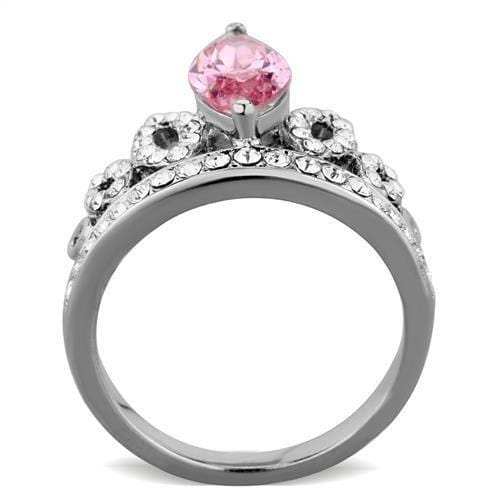 TK1771 - High polished (no plating) Stainless Steel Ring with AAA Grade CZ in Rose - Alamode - Flyclothing LLC