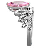 TK1771 - High polished (no plating) Stainless Steel Ring with AAA Grade CZ  in Rose - Alamode