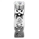 TK1772 - High polished (no plating) Stainless Steel Ring with AAA Grade CZ in Clear - Alamode - Flyclothing LLC