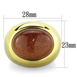 TK1781 - IP Gold(Ion Plating) Stainless Steel Ring with Synthetic Twinkling in Topaz - Alamode
