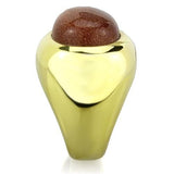 TK1781 - IP Gold(Ion Plating) Stainless Steel Ring with Synthetic Twinkling in Topaz - Alamode