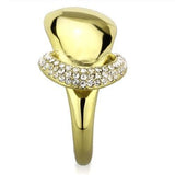 TK1782 - IP Gold(Ion Plating) Stainless Steel Ring with Top Grade Crystal  in Clear - Alamode