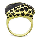 TK1784 - IP Gold(Ion Plating) Stainless Steel Ring with Epoxy in Jet - Alamode - Flyclothing LLC