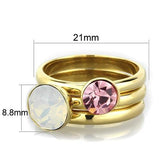 TK1785 - IP Gold(Ion Plating) Stainless Steel Ring with Top Grade Crystal  in White - Alamode