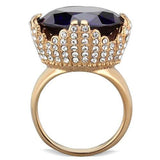 TK1786 - IP Rose Gold(Ion Plating) Stainless Steel Ring with AAA Grade CZ  in Amethyst - Alamode