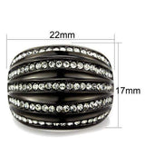 TK1789 - IP Black(Ion Plating) Stainless Steel Ring with Top Grade Crystal in Black Diamond - Alamode - Flyclothing LLC