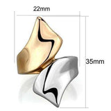 TK1793 - Two-Tone IP Rose Gold Stainless Steel Ring with No Stone - Alamode - Flyclothing LLC