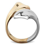TK1793 - Two-Tone IP Rose Gold Stainless Steel Ring with No Stone - Alamode - Flyclothing LLC