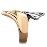 TK1793 - Two-Tone IP Rose Gold Stainless Steel Ring with No Stone - Alamode - Flyclothing LLC