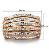 TK1797 - IP Rose Gold(Ion Plating) Stainless Steel Ring with Top Grade Crystal in Clear - Alamode - Flyclothing LLC