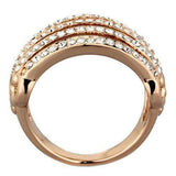 TK1797 - IP Rose Gold(Ion Plating) Stainless Steel Ring with Top Grade Crystal in Clear - Alamode - Flyclothing LLC