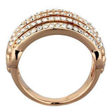 TK1797 - IP Rose Gold(Ion Plating) Stainless Steel Ring with Top Grade Crystal in Clear - Alamode - Flyclothing LLC