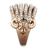 TK1797 - IP Rose Gold(Ion Plating) Stainless Steel Ring with Top Grade Crystal in Clear - Alamode - Flyclothing LLC