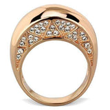 TK1798 - IP Rose Gold(Ion Plating) Stainless Steel Ring with Top Grade Crystal in Clear - Alamode - Flyclothing LLC