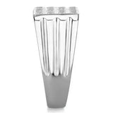 TK1803 - High polished (no plating) Stainless Steel Ring with AAA Grade CZ in Clear - Alamode - Flyclothing LLC