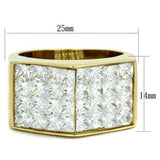 TK1808 - IP Gold(Ion Plating) Stainless Steel Ring with AAA Grade CZ  in Clear - Alamode