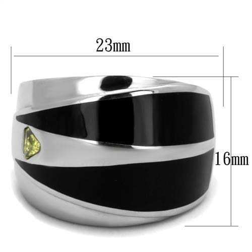 TK1815 - High polished (no plating) Stainless Steel Ring with AAA Grade CZ in Topaz - Alamode - Flyclothing LLC