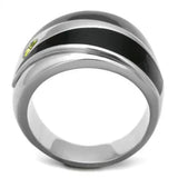 TK1815 - High polished (no plating) Stainless Steel Ring with AAA Grade CZ in Topaz - Alamode - Flyclothing LLC